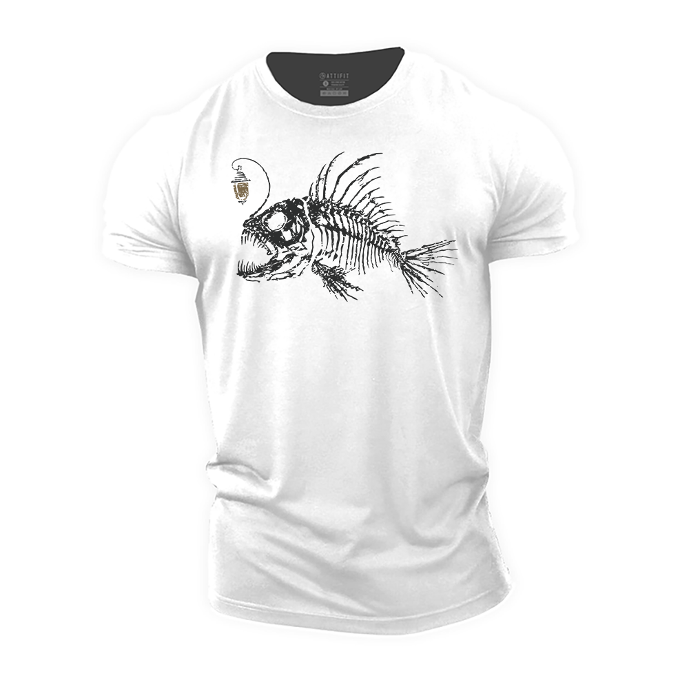 Lantern Fish Skeleton Cotton T-Shirt