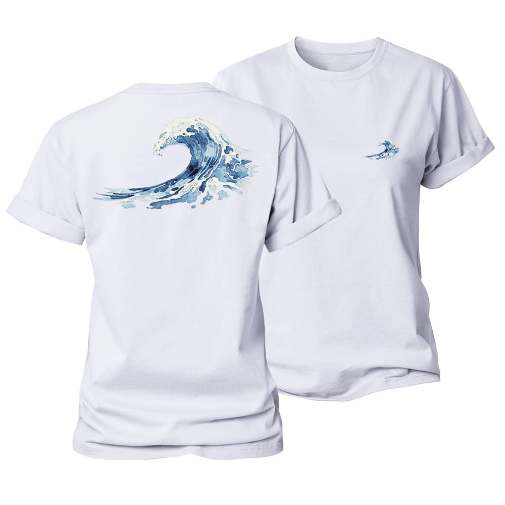 Watercolor Ocean Waves Women's Cotton T-Shirt