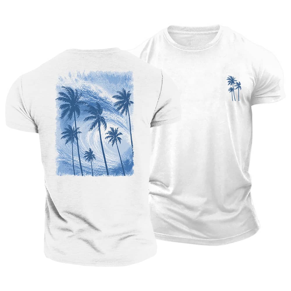 Wave Palm Cotton T-Shirt