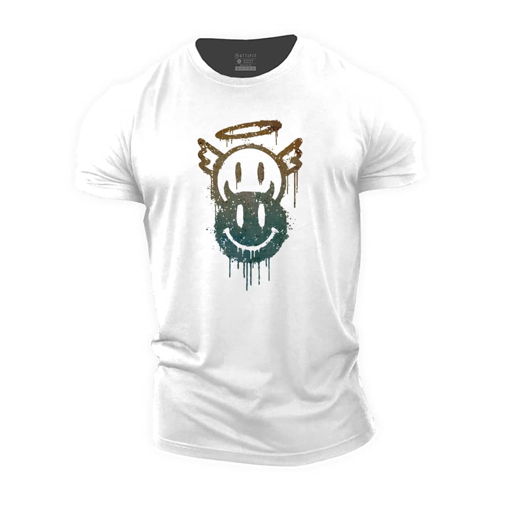 Halo Dripping Smiley Cotton T-Shirt