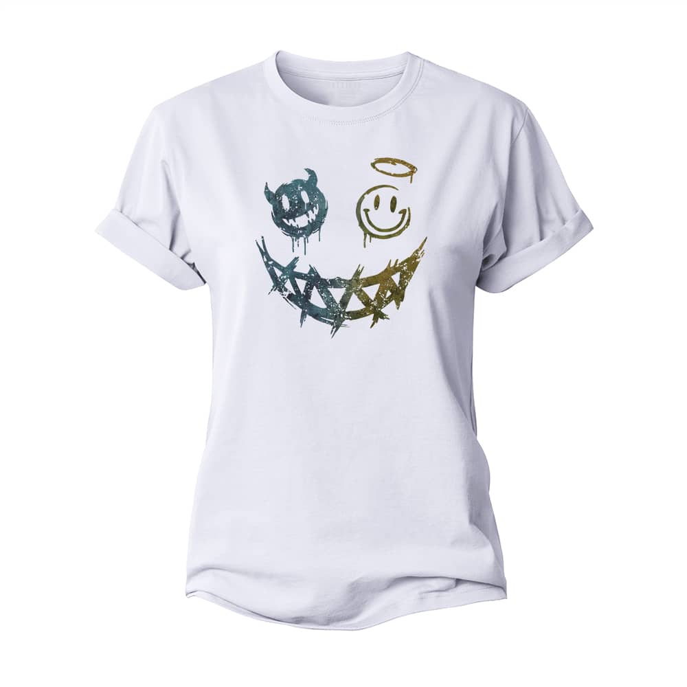 Devil Angel Smiley Women's Cotton T-Shirt