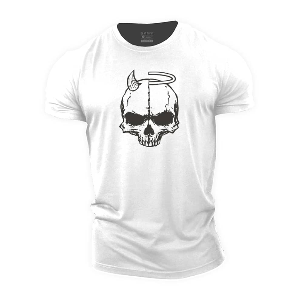 Devil Angel Skull Cotton T-Shirt