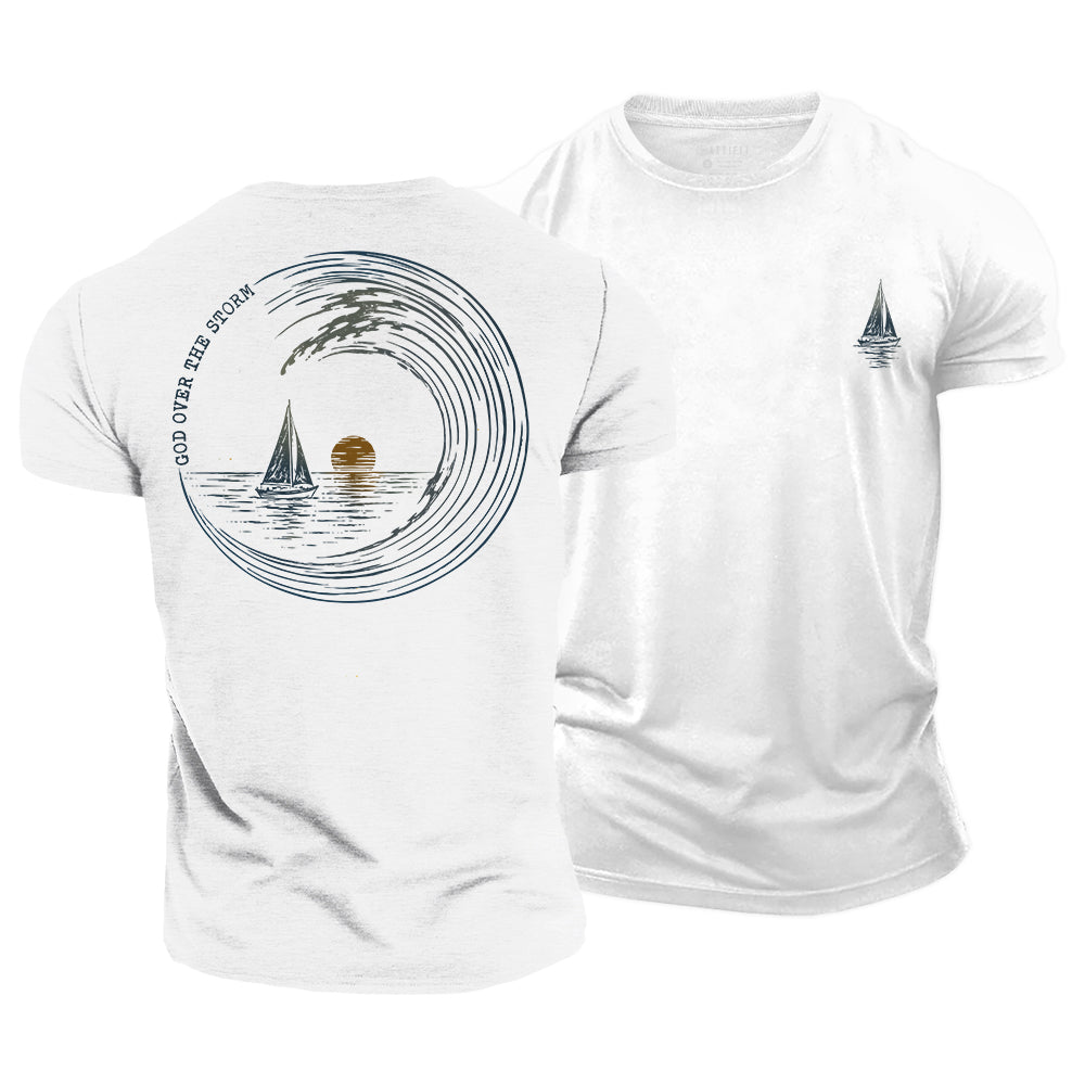 God over The Storm Cotton T-Shirt