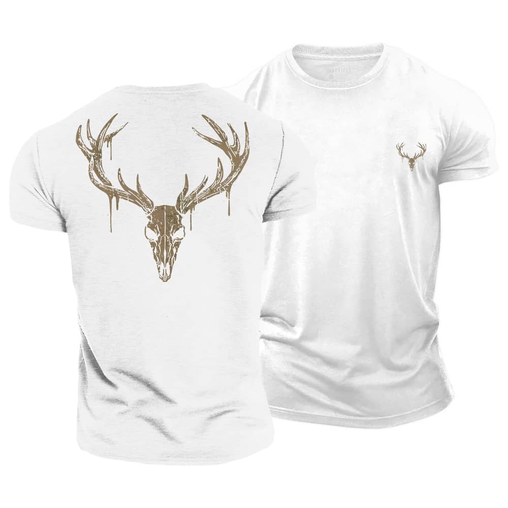 Elk Skull Cotton T-Shirt