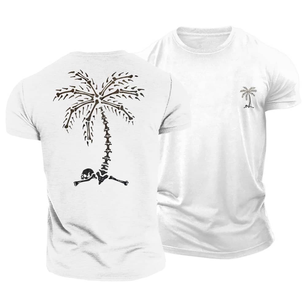 Skull Palm Tree Cotton T-Shirt