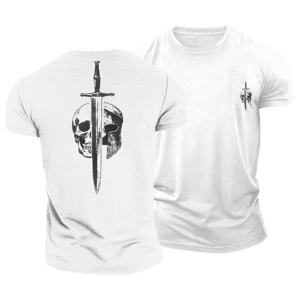 Skull Meets Warrior Cotton T-Shirt
