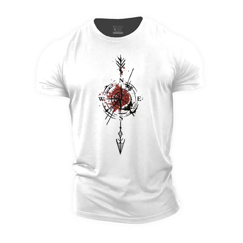 Red Compass Cotton T-Shirt
