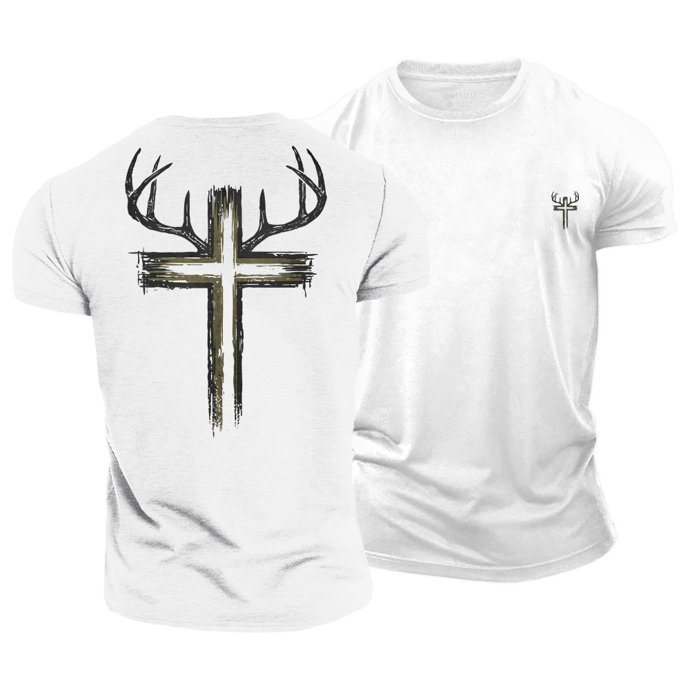 Antler Cross Cotton T-Shirt