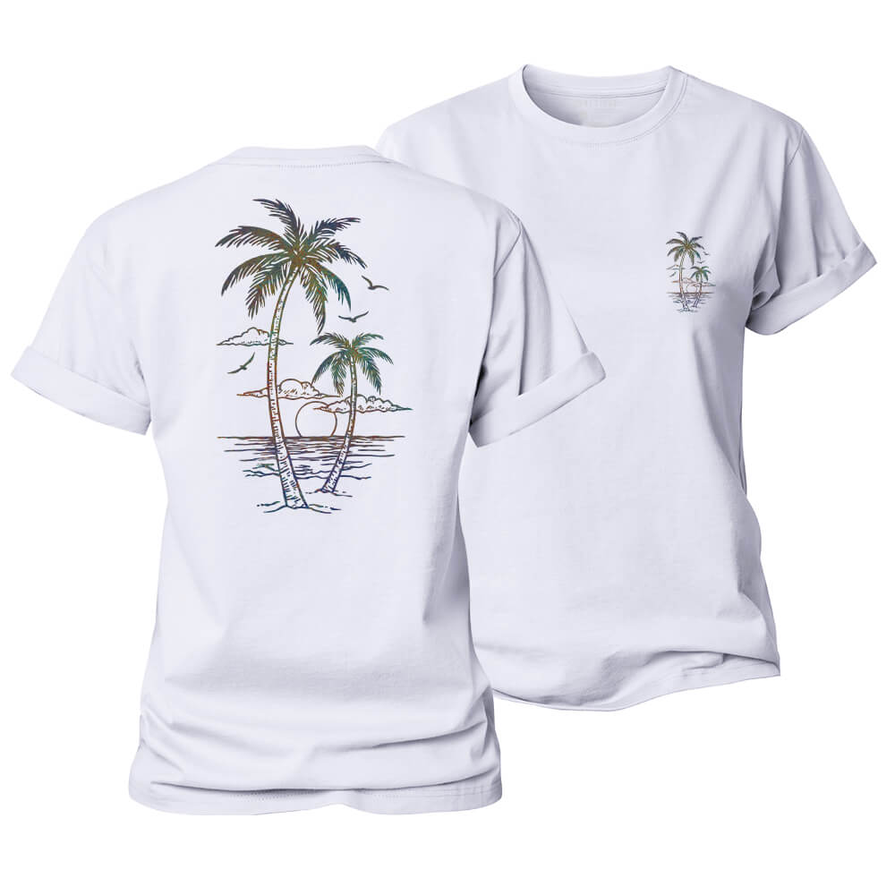 Vibrant Palm Scene Women's Cotton T-Shirt