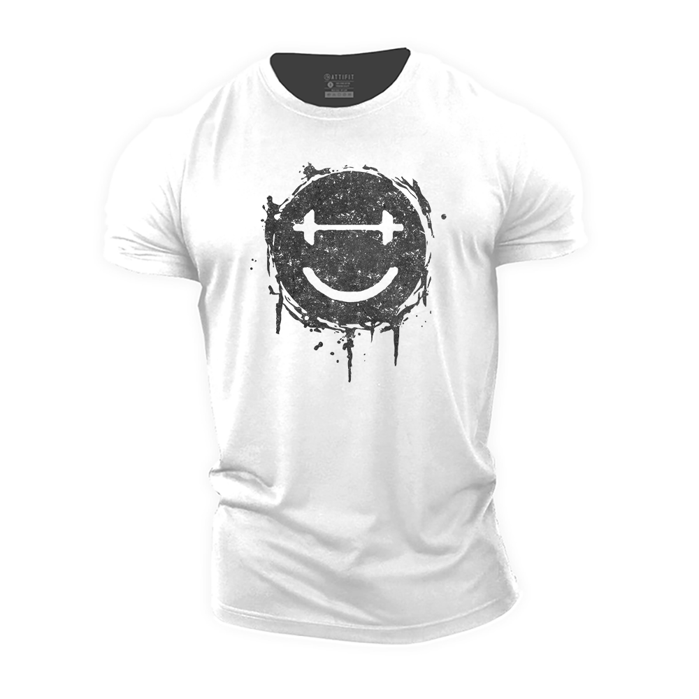 Dumbbell Smiley Cotton T-Shirt