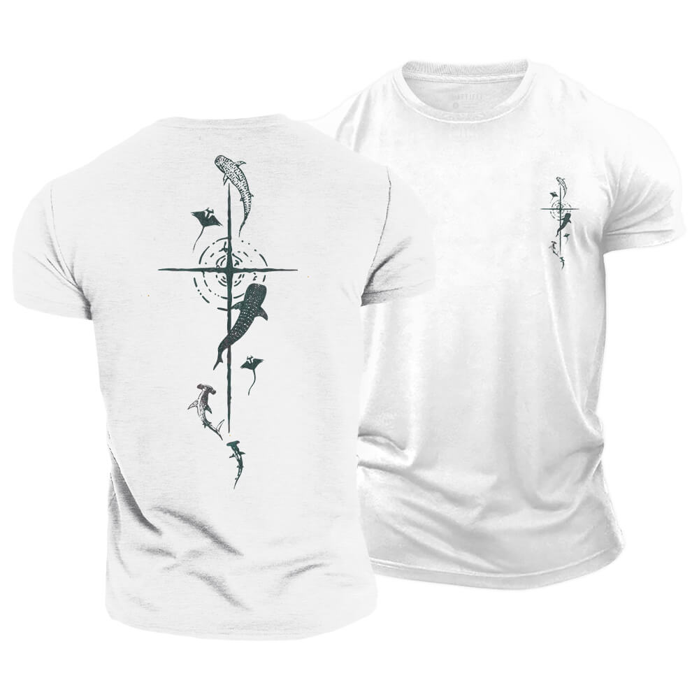 Sea Cross Cotton T-Shirt