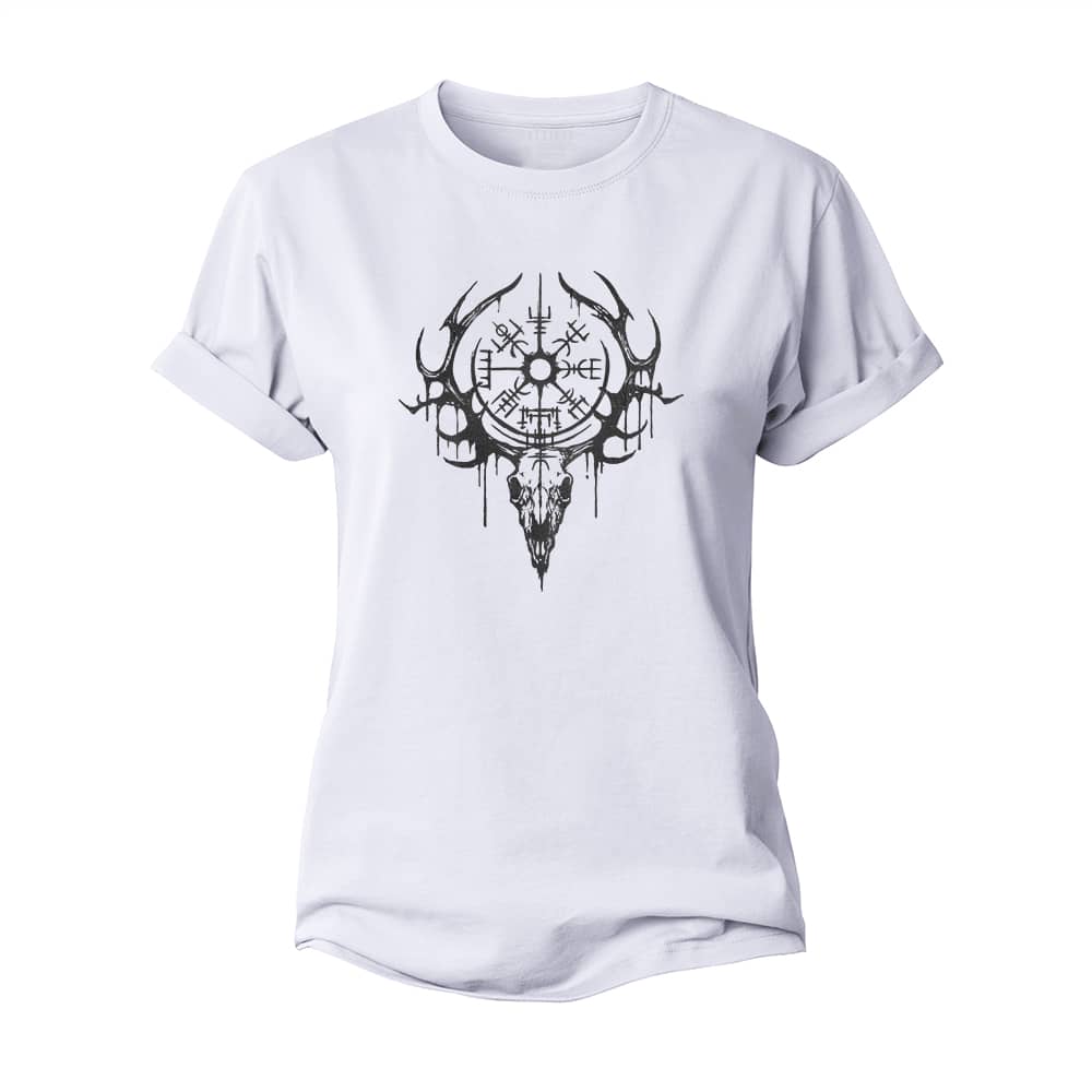 Viking Elk Skull Women's Cotton T-Shirt
