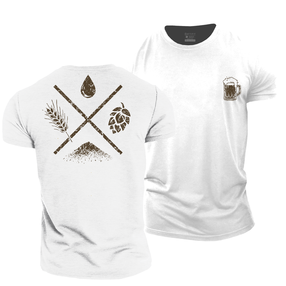 Home Brew Beer Ingredients Essential Cotton T-Shirt