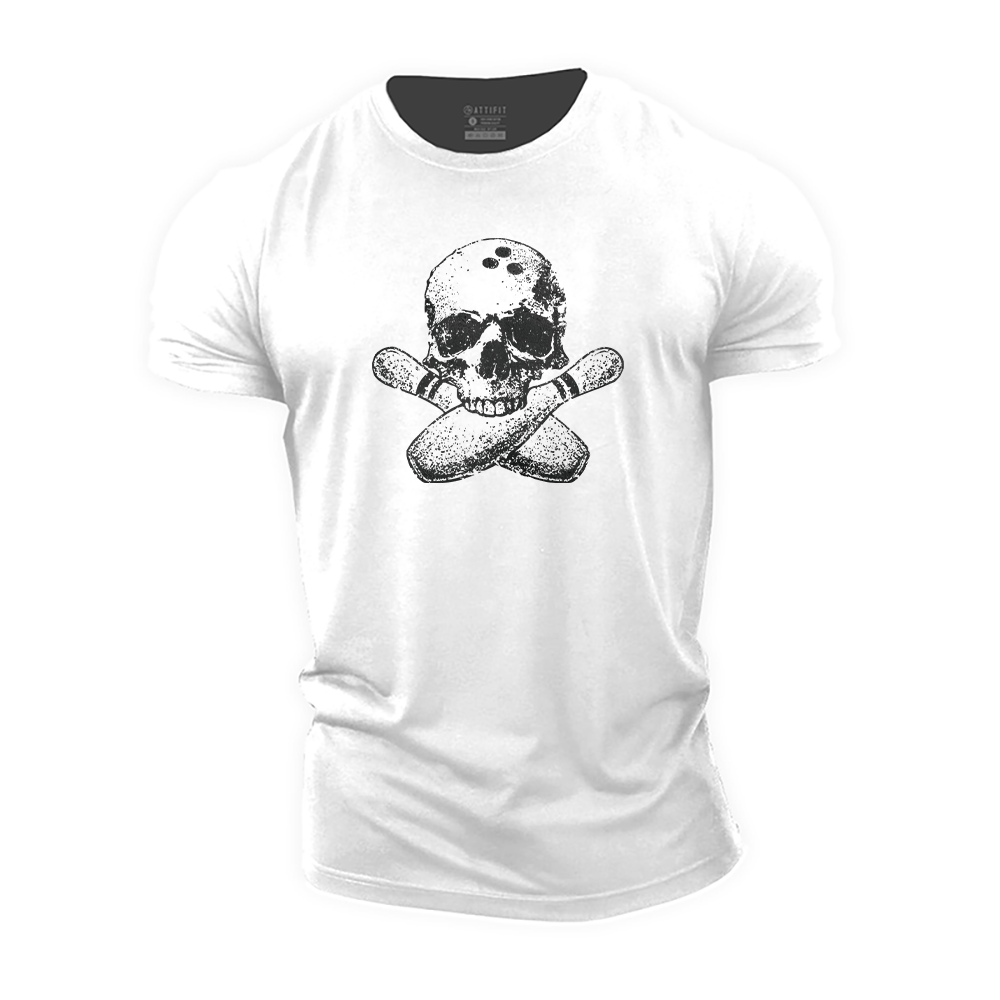 Bowling Skull Cotton T-Shirt