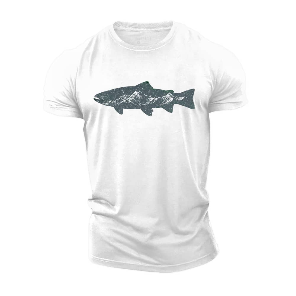 Fish Mountain Cotton T-Shirt
