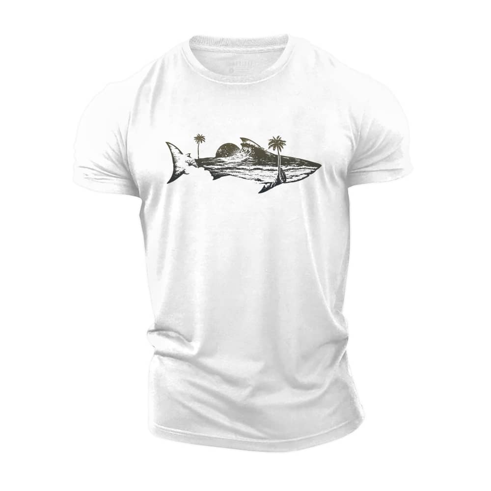 Shark Palm Cotton T-Shirt