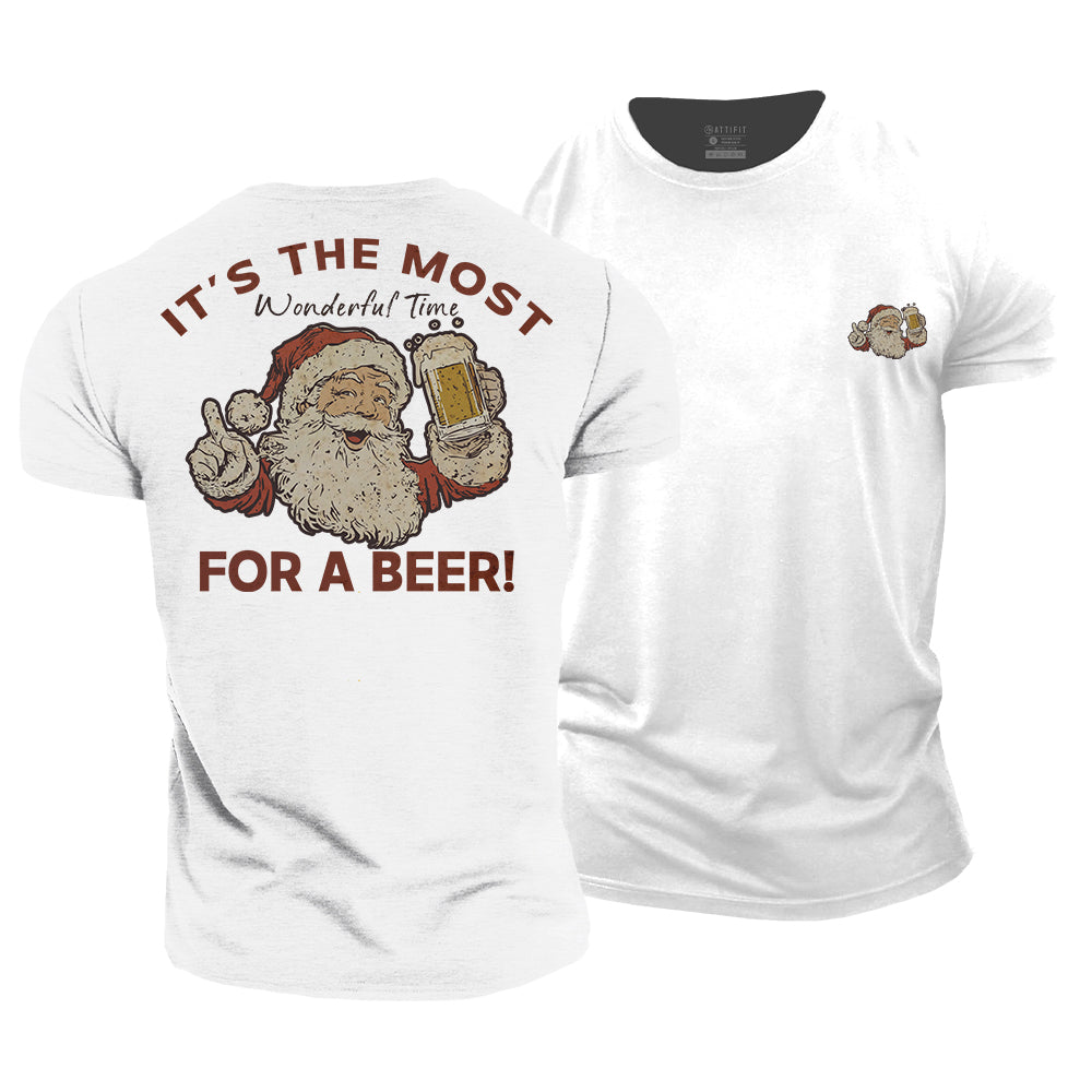 Christmas Beer Time Cotton T-Shirt