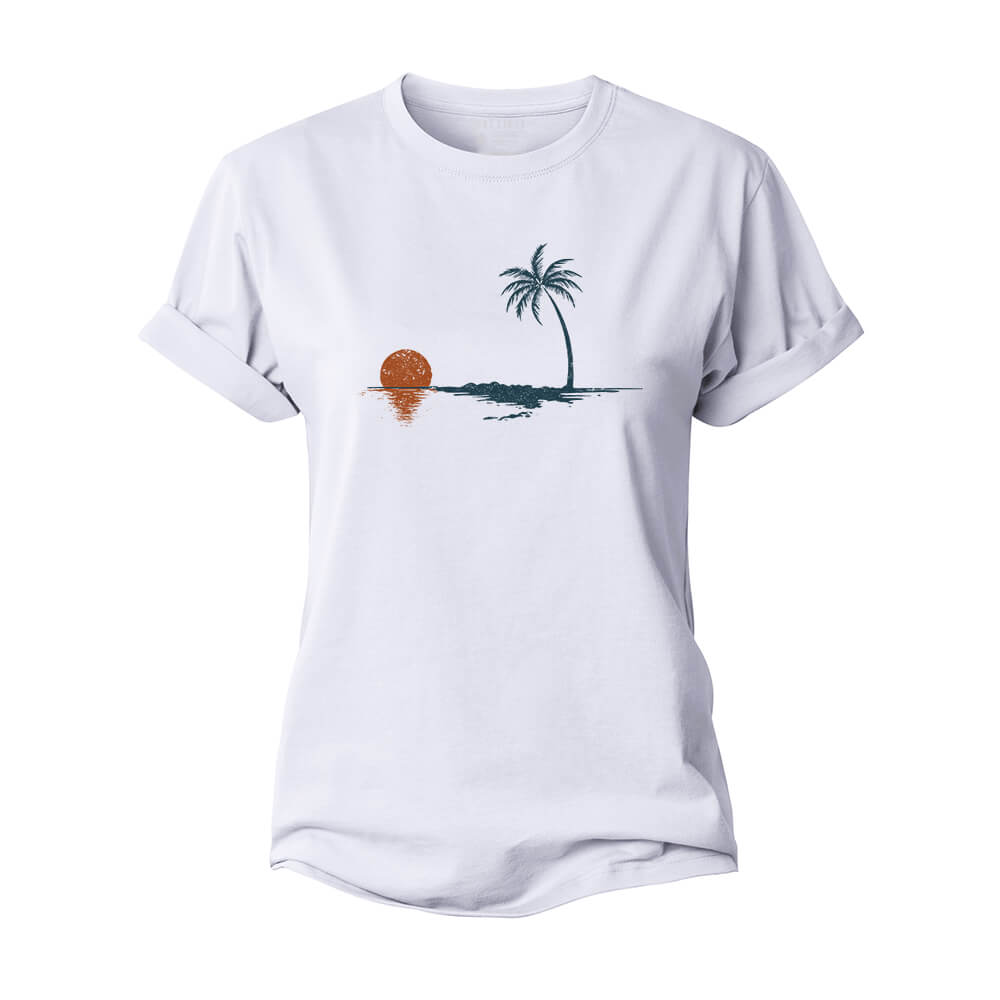 Palm Sunset Reflection Women's Cotton T-Shirt