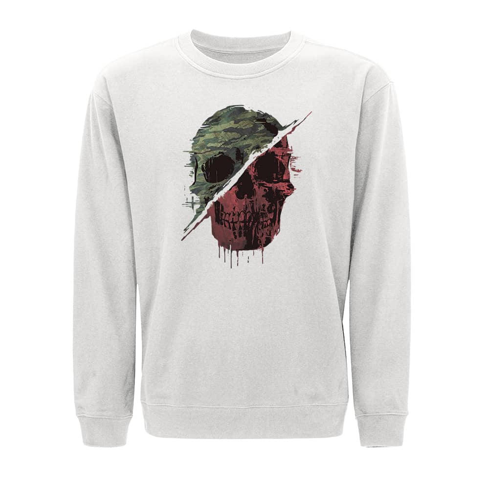 Retro Camouflage Skull Crewneck Sweatshirt