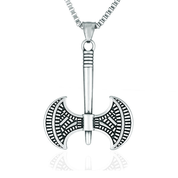 Viking Double Axe Pendant Necklace