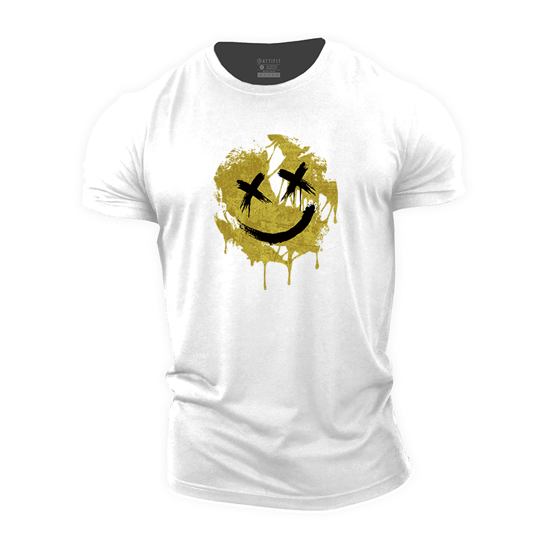 Cracked Smiley Cotton T-Shirts