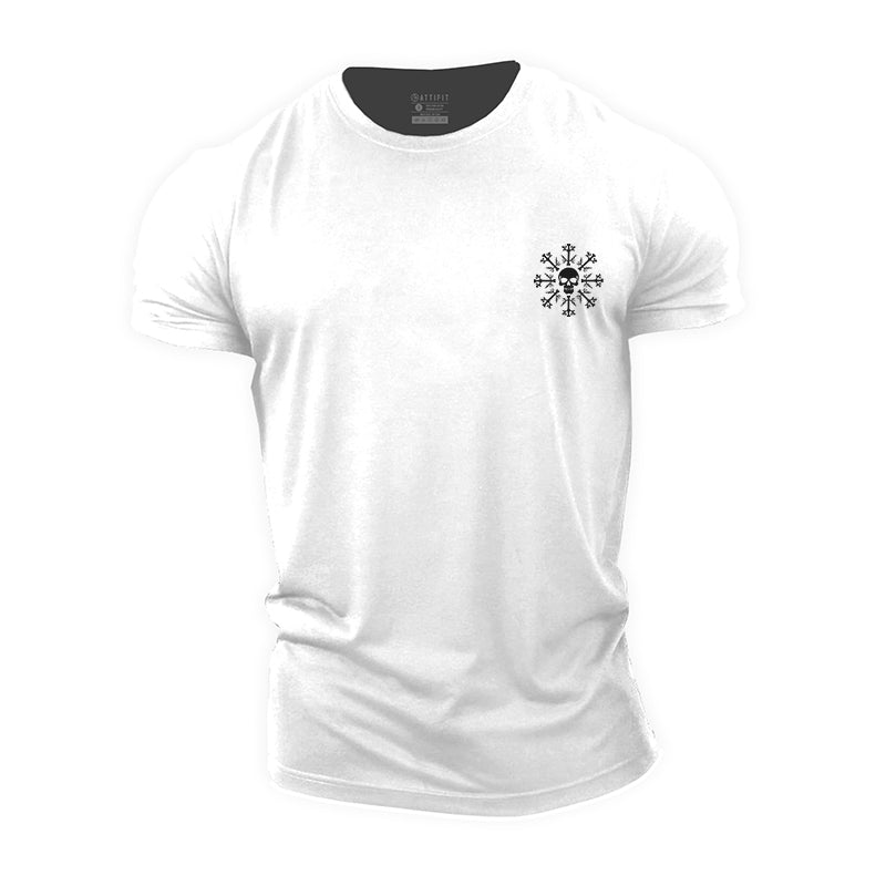 Snowflake Skull Cotton T-Shirts