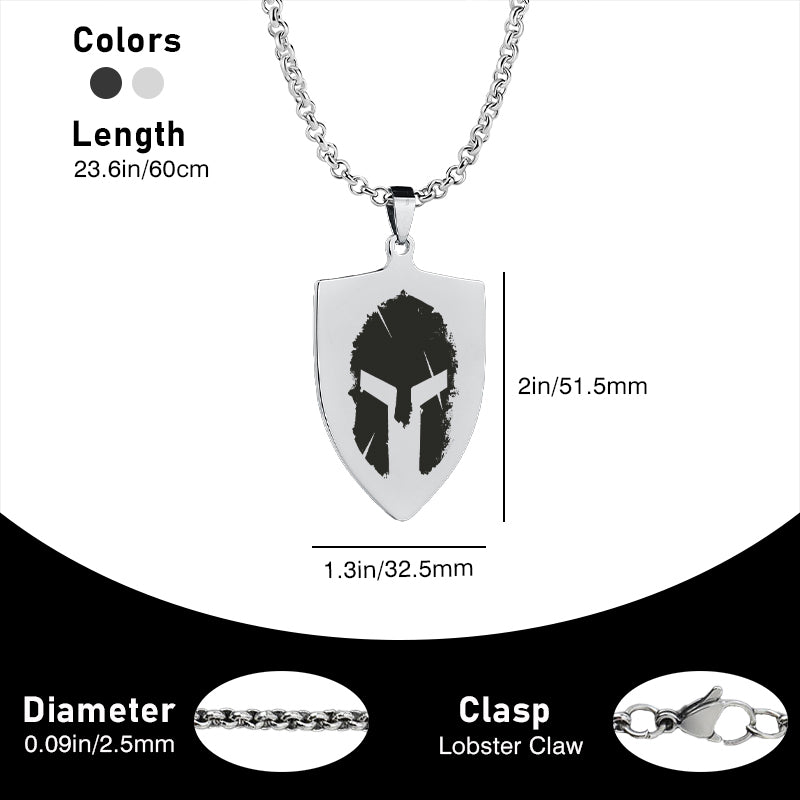 Spartan Graphic Titanium Steel Fitness Jewelry