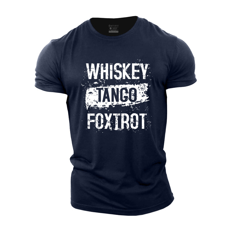 Cotton Whiskey Tango Foxtrot Graphic Fitness T-shirts