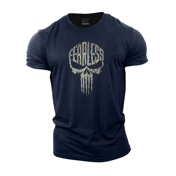 Fearless Skull Cotton T-Shirts