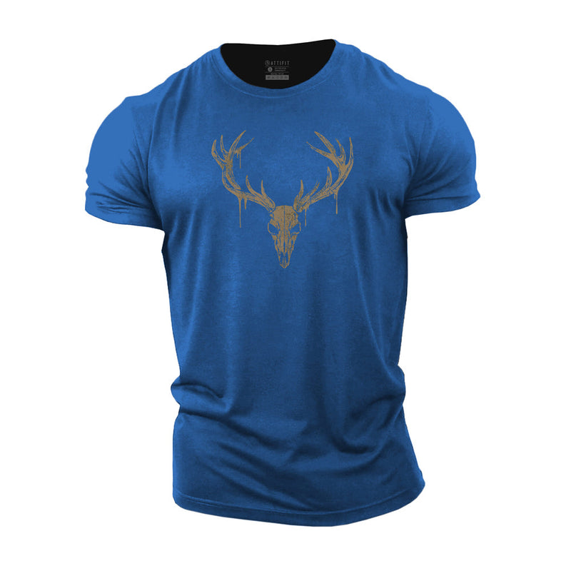 Elk Skull Cotton T-Shirts