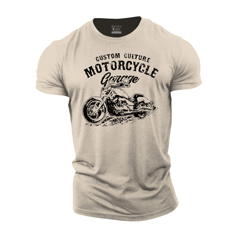 Cotton Motorcycle Graphic Men's T-shirts