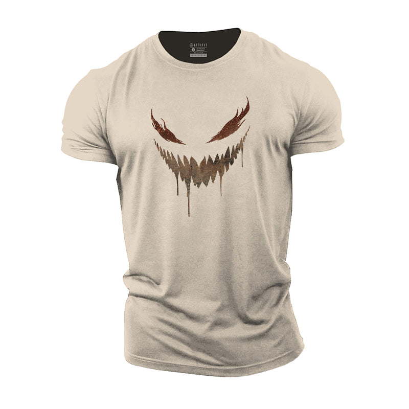 Devil Smiley Cotton T-Shirts