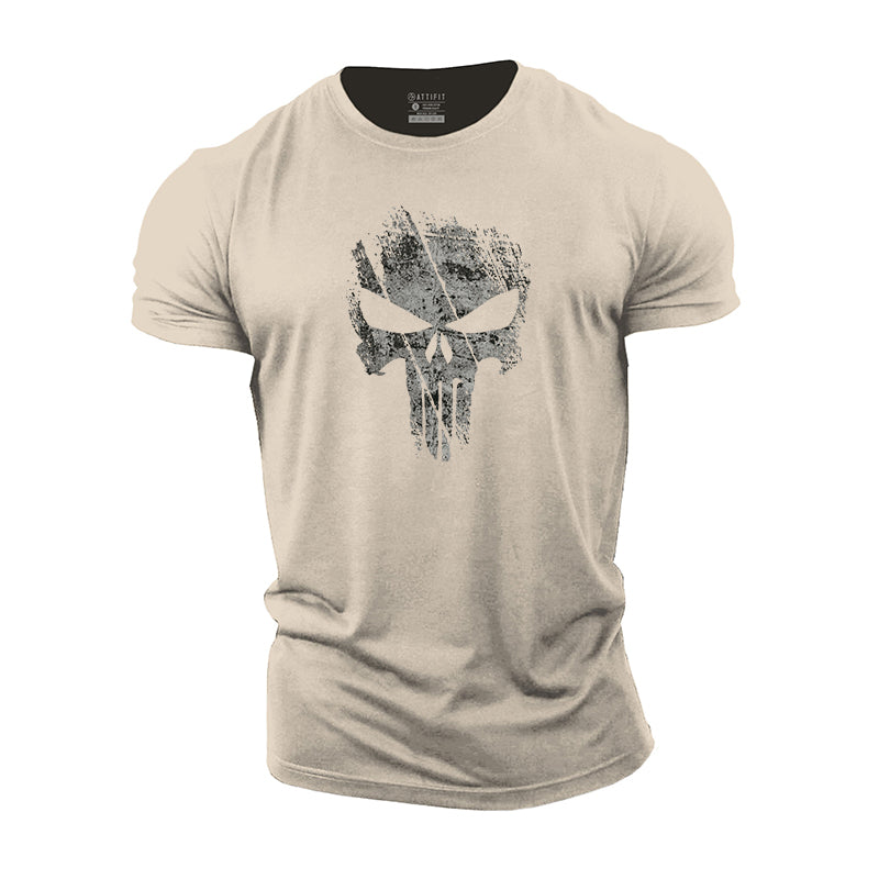 Broken Punisher Skull Cotton T-Shirt