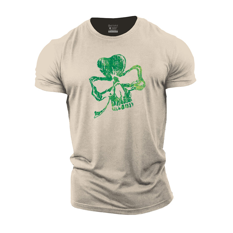 Clover Skull Cotton T-Shirt