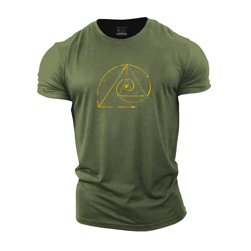 Spiral Triangle Cotton T-Shirts
