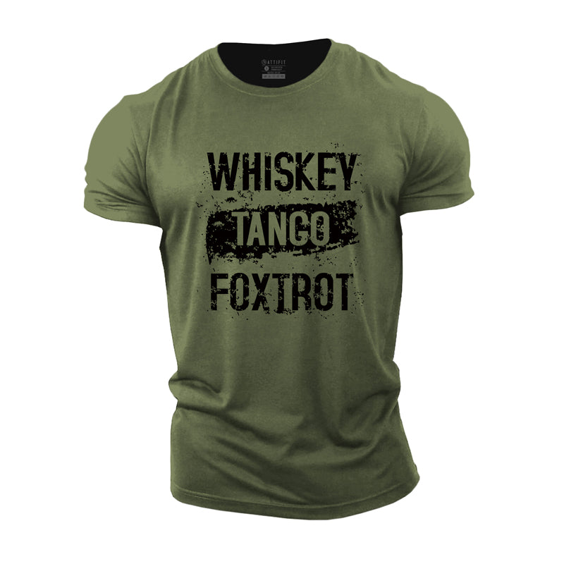 Cotton Whiskey Tango Foxtrot Graphic Fitness T-shirts