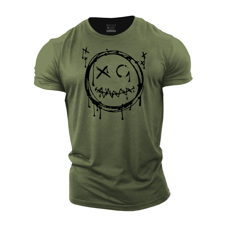 Cotton Funny Smile Graphic Men's T-shirts