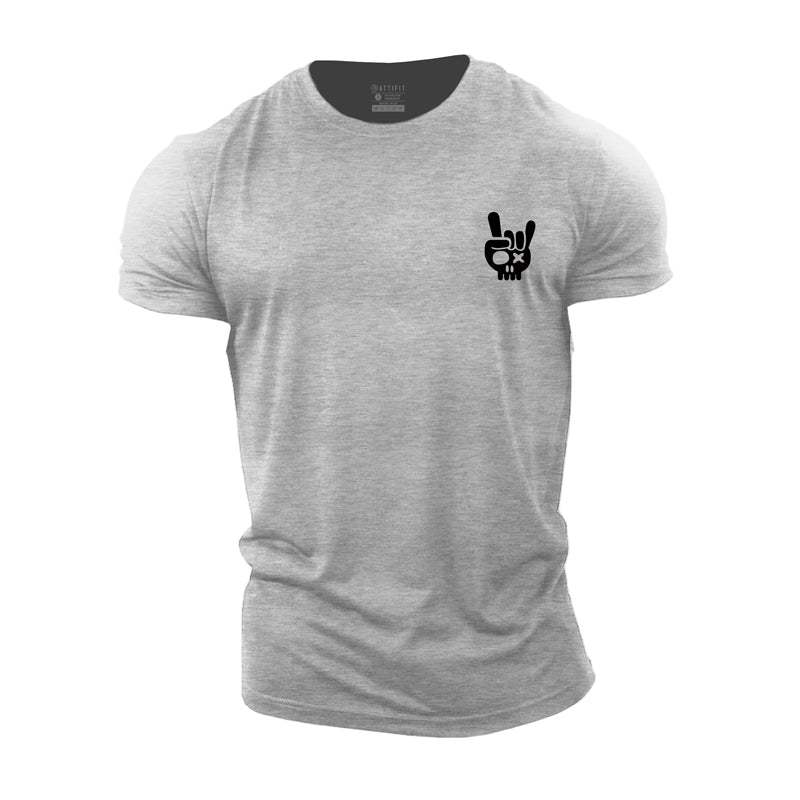 Cotton Skull Graphic Fitness Men's T-shirts
