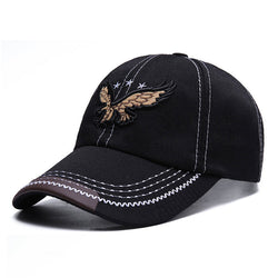 Embroidered Eagle Hat with Cotton Distressed Hat
