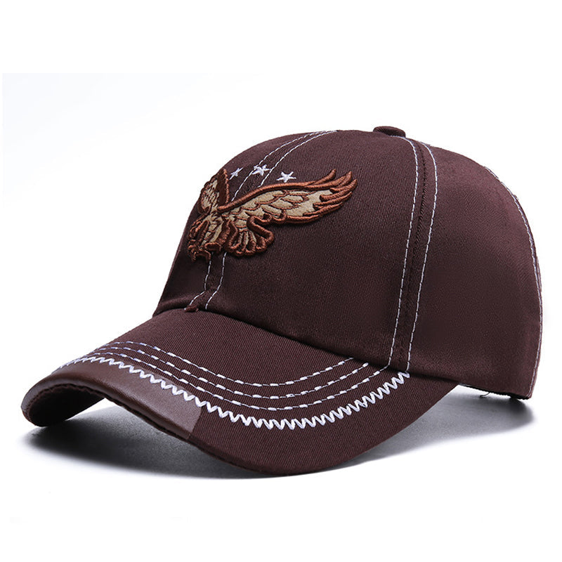 Embroidered Eagle Hat with Cotton Distressed Hat