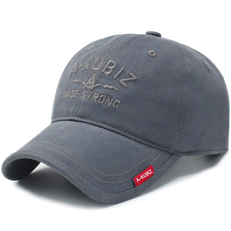 Embroidered A-KUBIZ Hat with Cotton Distressed Hat