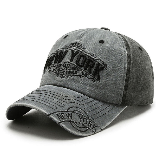Embroidered NEW YORK Hat with Cotton Distressed Hat