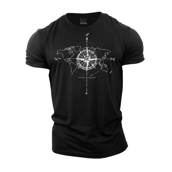 Compass Graphic Cotton T-shirts
