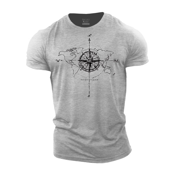 Compass Graphic Cotton T-shirts